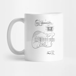 Electrical Guitar Vintage Patent Hand Drawing Mug